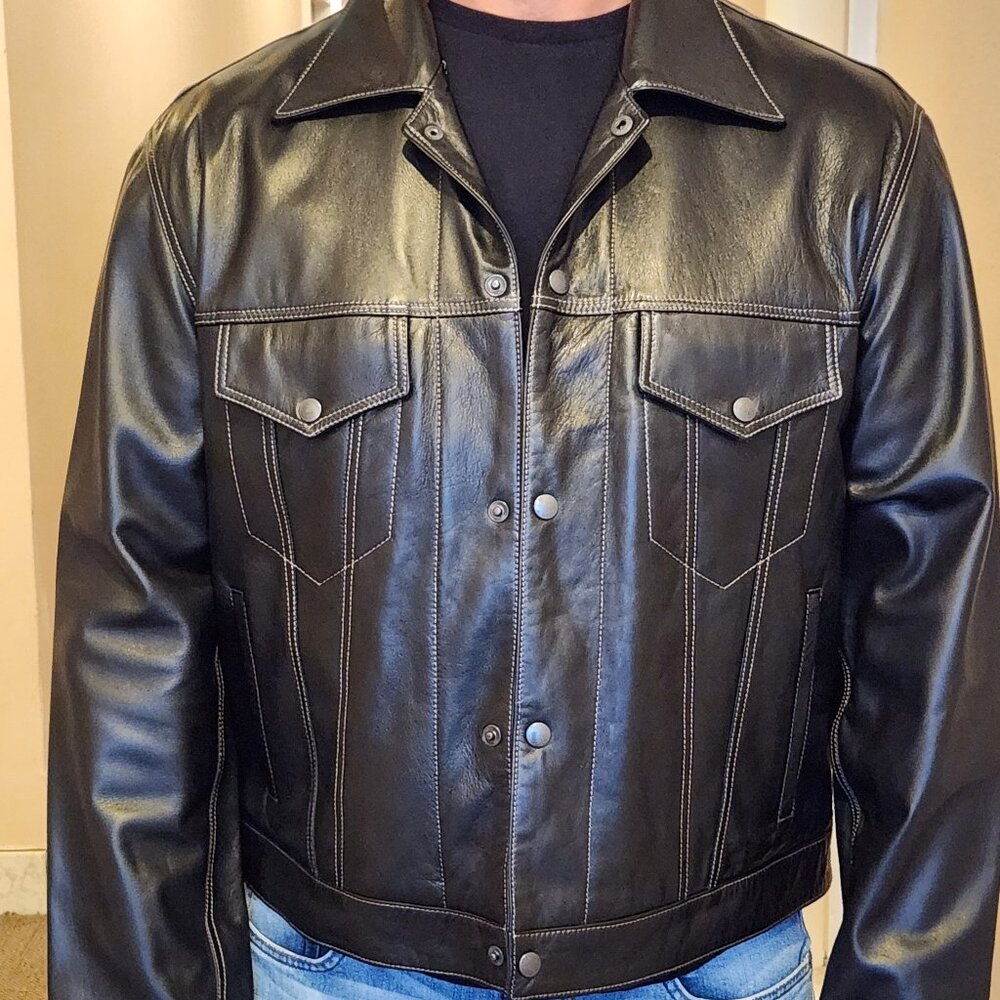 Men's Black Leather Jacket